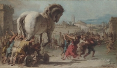 londongallery/giovanni domenico tiepolo - the procession of the trojan horse into troy